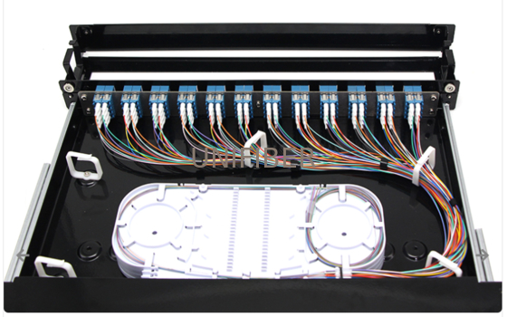 Fiber Optic High Density Patch Panel 19" Rack Mount 1U 96F LC Quad Adapter