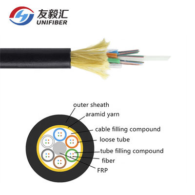 HDPE Sheath G652D ADSS Overhead Fiber Optic Cable 100~500m Span