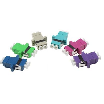 Singlemode Multimode LC LC Duplex Fiber Coupler OM3 OM4 With Flange